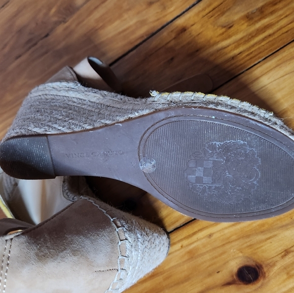 Vince Camuto Womens Leera Yellow Wedge Espadrille Heels Sandals Sz 6.5 - Picture 4 of 5